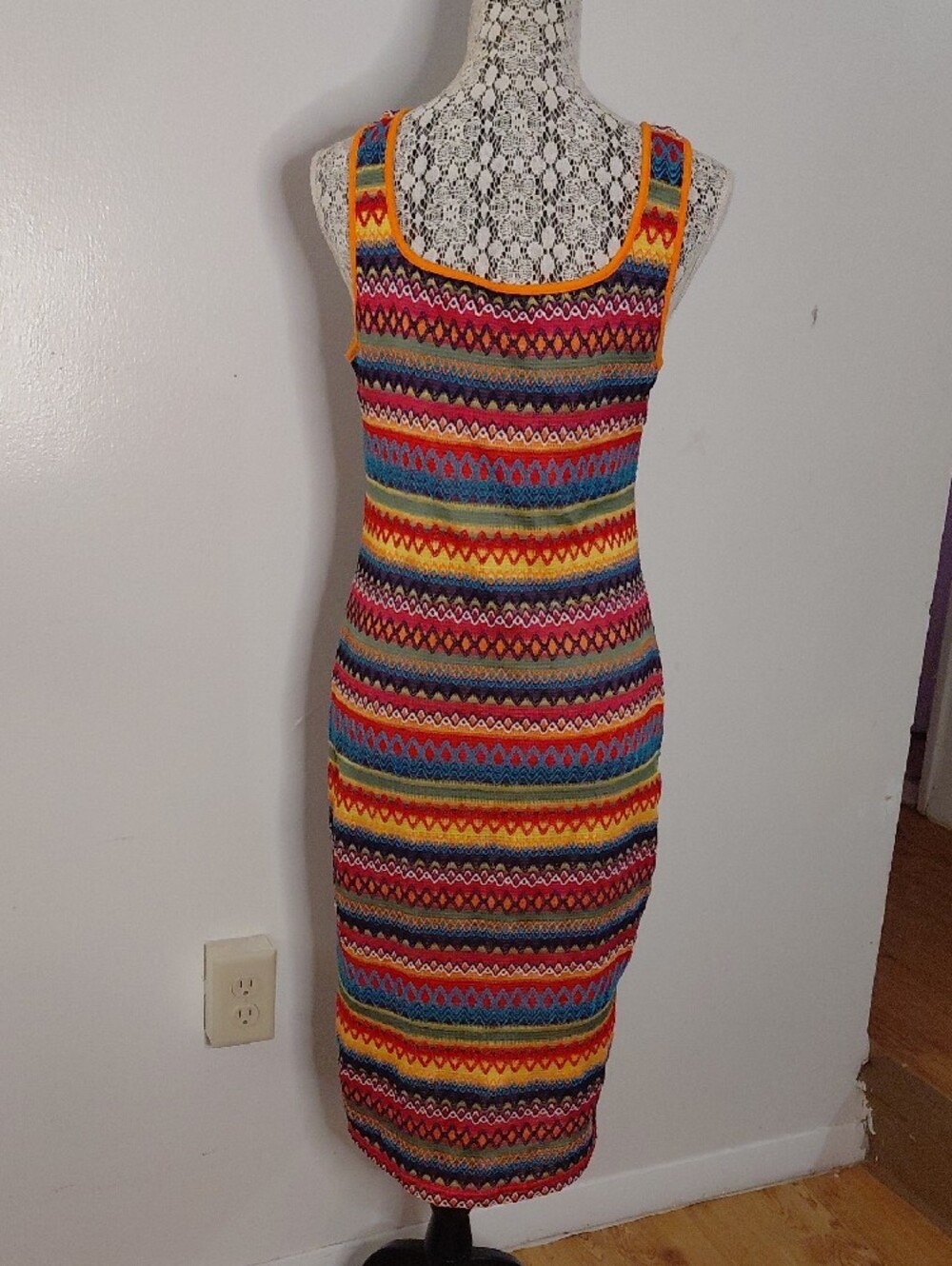 Multicolor Striped Knit Tank Dress - Picture 4 of 7